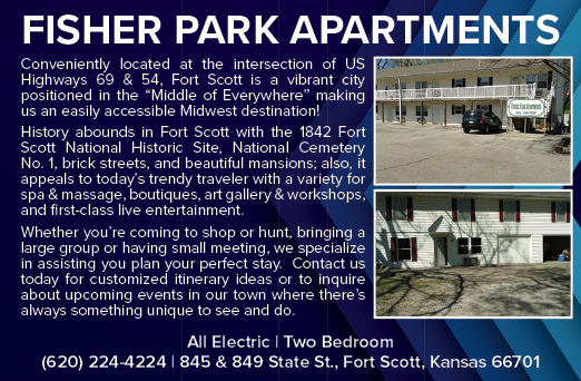 A flyer for Fisher Park Apartments. Description generated by AI