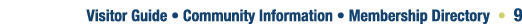 Visitor Guide • Community Information • Membership Directory • 9