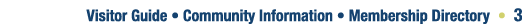 Visitor Guide • Community Information • Membership Directory • 3