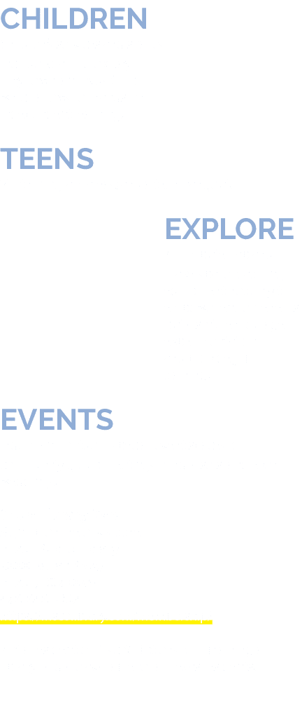 CHILDREN Children’s services and spaces include Board Book Bay, Tiny Town, and Kids Club, which allows for hands on i...