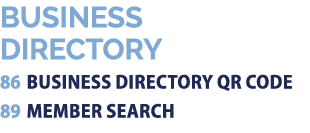 BUSINESS DIRECTORY 86 BUSINESS DIRECTORY QR CODE 89 Member Search