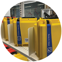 A row of books are displayed on a shelf, including a yellow book with a blue ribbon. AI generated content