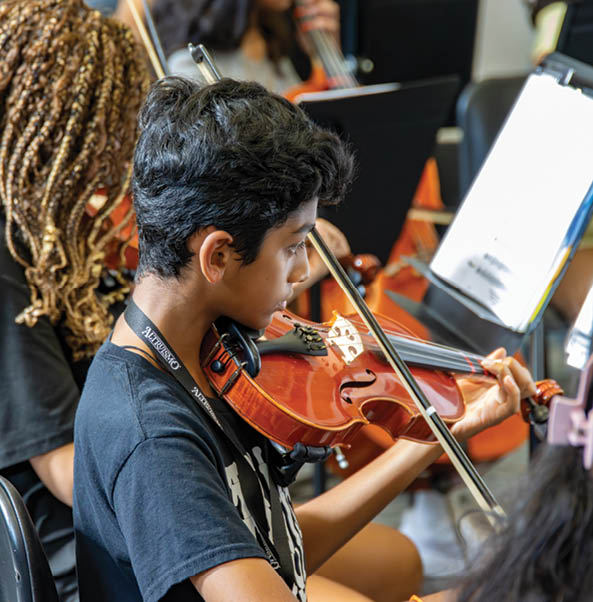 A group of people are playing musical instruments. AI generated content
