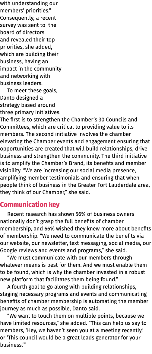 with understanding our members’ priorities.” Consequently, a recent survey was sent to the board of directors and rev...