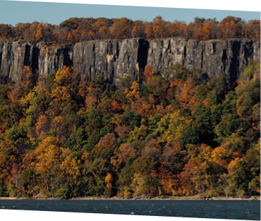 View of Palisades Interstate Park during autumn season