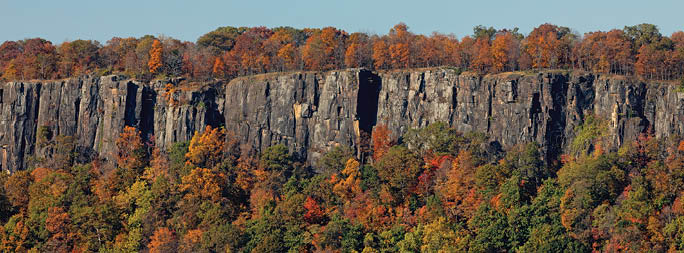 View of Palisades Interstate Park during autumn season