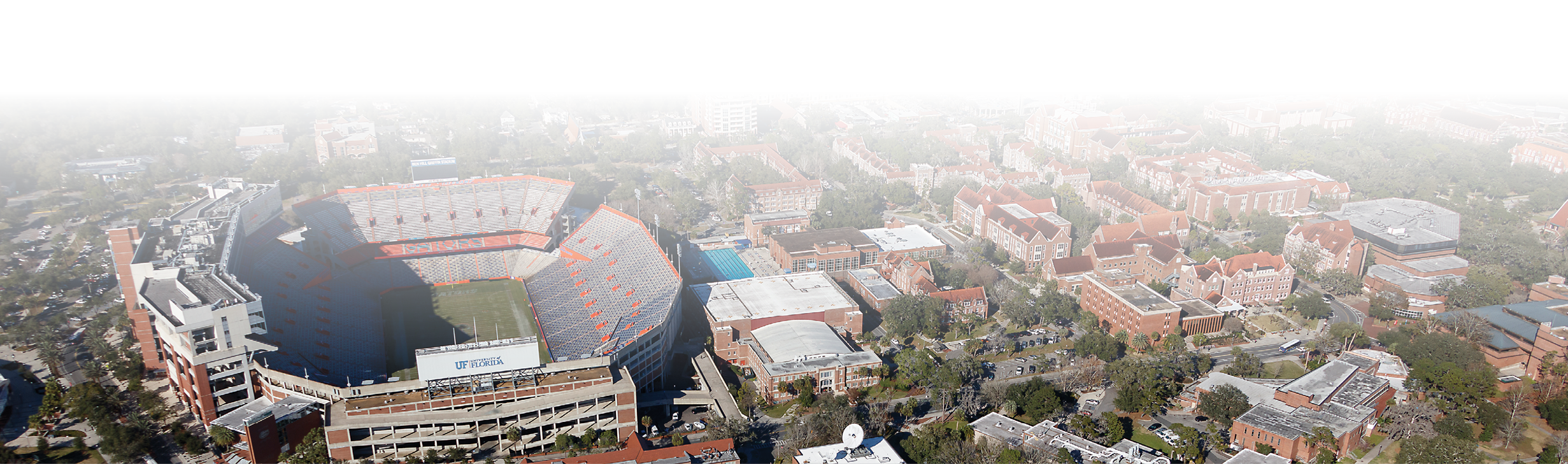 Aerial view of the unversity of Florida campass in Gainesville Florida photograph taken Feb 2021
