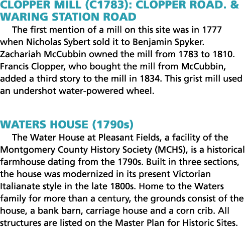 Clopper Mill (c1783): Clopper Road. & Waring Station Road The first mention of a mill on this site was in 1777 when N...