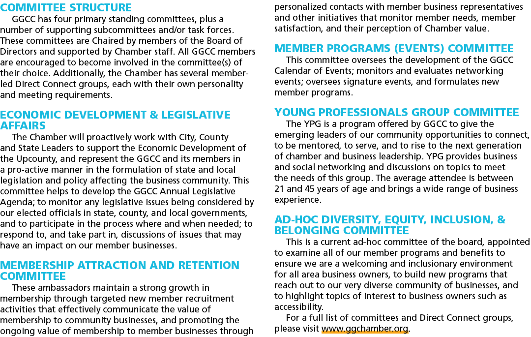 COMMITTEE STRUCTURE GGCC has four primary standing committees, plus a number of supporting subcommittees and/or task ...