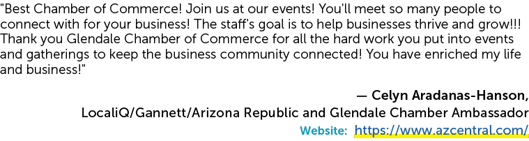 \“Best Chamber of Commerce! Join us at our events! You'll meet so many people to connect with for your business! The ...