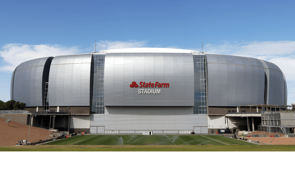 Glendale, AZ, USA - November 2, 2021: State Farm Stadium in Glendale, Arizona. State Farm Stadium is a multi-purpose stadium and home to the Arizona Cardinals of the NFL.