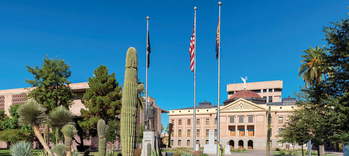 Arizona State Capitol building at summertime in Phoenix, Arizona