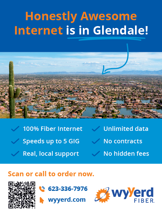 A flyer advertising internet services in Glendale, California. AI generated content