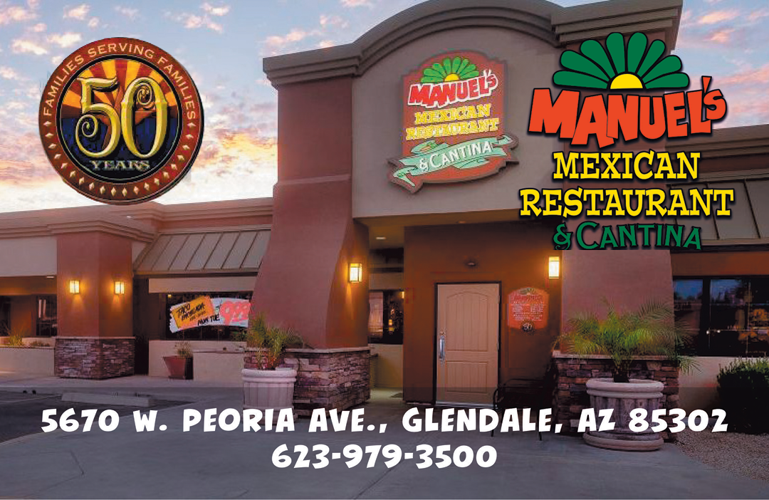 A restaurant sign with a picture of a building and the words “Manuel's Mexican Restaurant & Cantina" written on it. AI generated content
