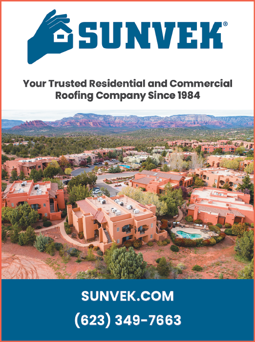 A colorful advertisement for SunVek, a roofing company. AI generated content