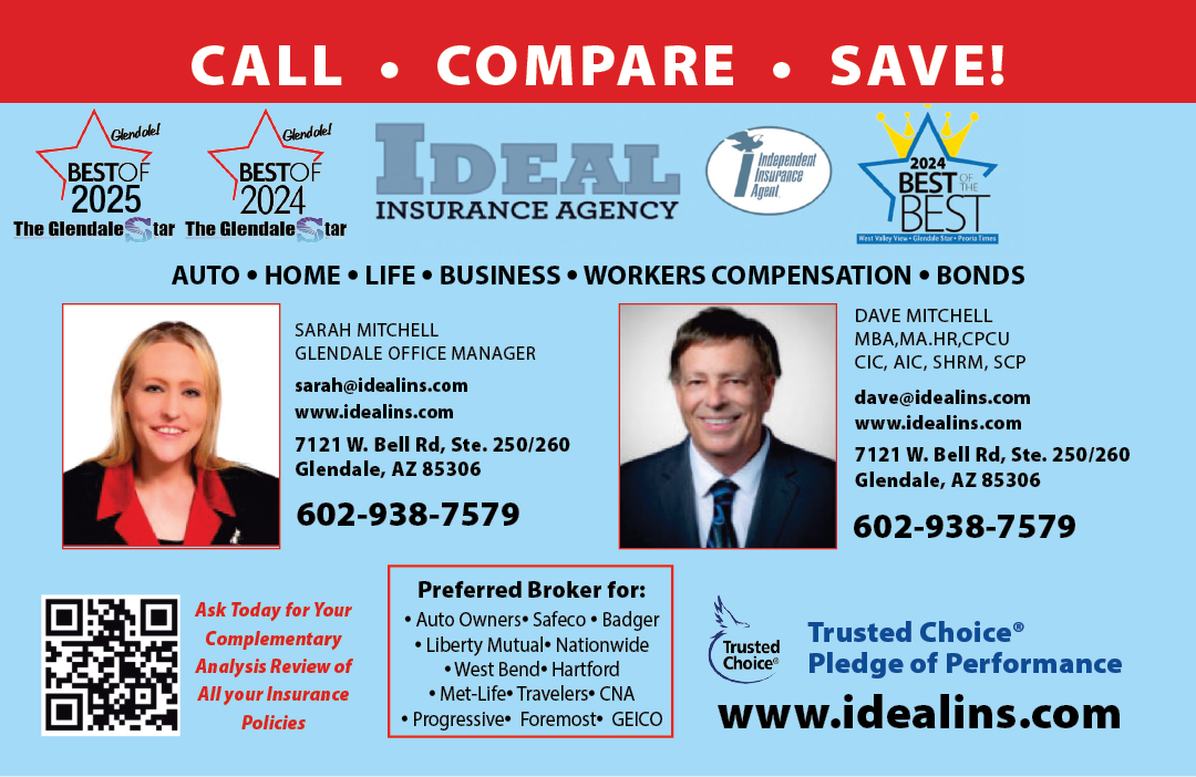Two people are shown in a flyer advertising insurance. AI generated content