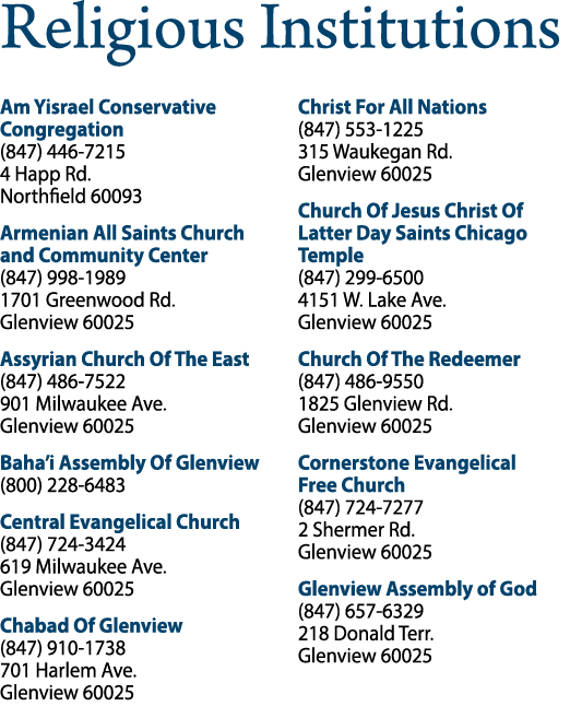 Religious Institutions Am Yisrael Conservative Congregation (847) 446 7215 4 Happ Rd. Northfield 60093 Armenian All S...