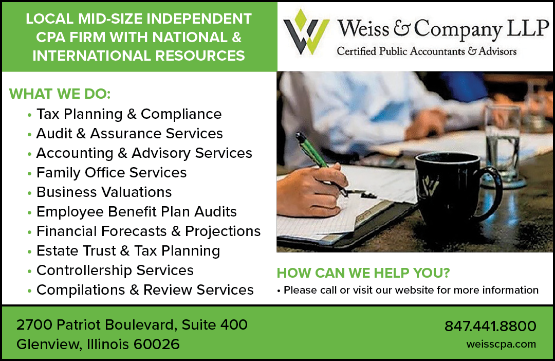 A sign advertising a local mid-size independent CPA firm with national and international resources. Description generated by AI
