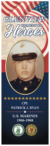 A man in a military uniform is pictured on a poster. Description generated by AI