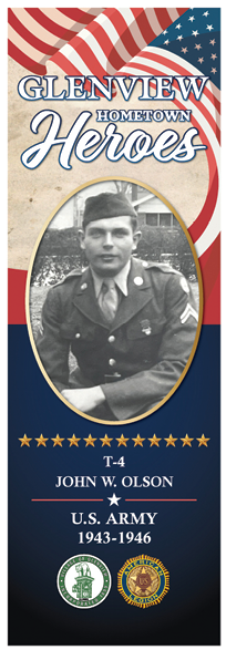 A man in a military uniform is featured on a blue and red poster. Description generated by AI