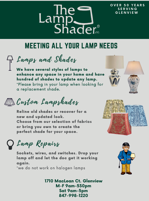 A flyer for a lamp repair service. Description generated by AI