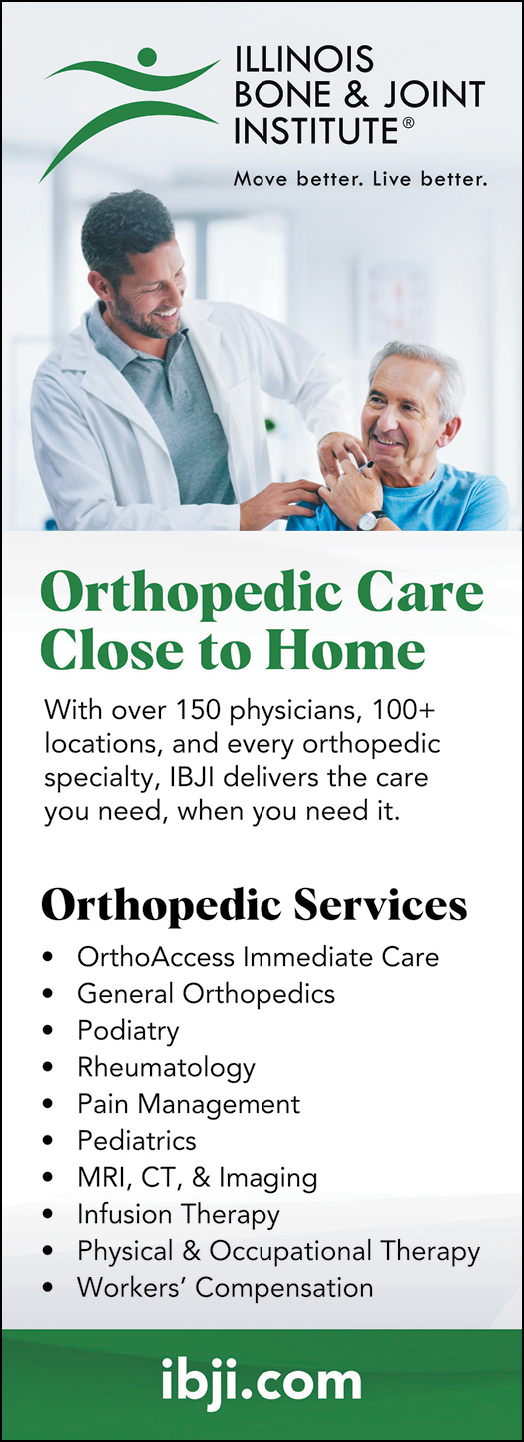 A banner advertising orthopedic care. Description generated by AI