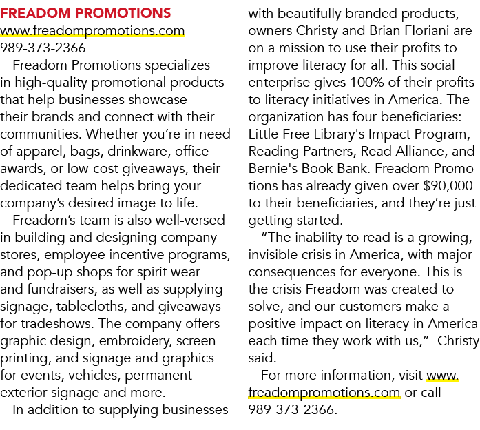 Freadom Promotions www.freadompromotions.com 989 373 2366 Freadom Promotions specializes in high quality promotional ...