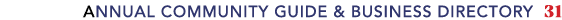 Annual Community Guide & Business Directory 31