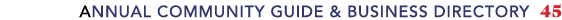 Annual Community Guide & Business Directory 45