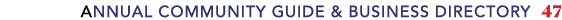 Annual Community Guide & Business Directory 47