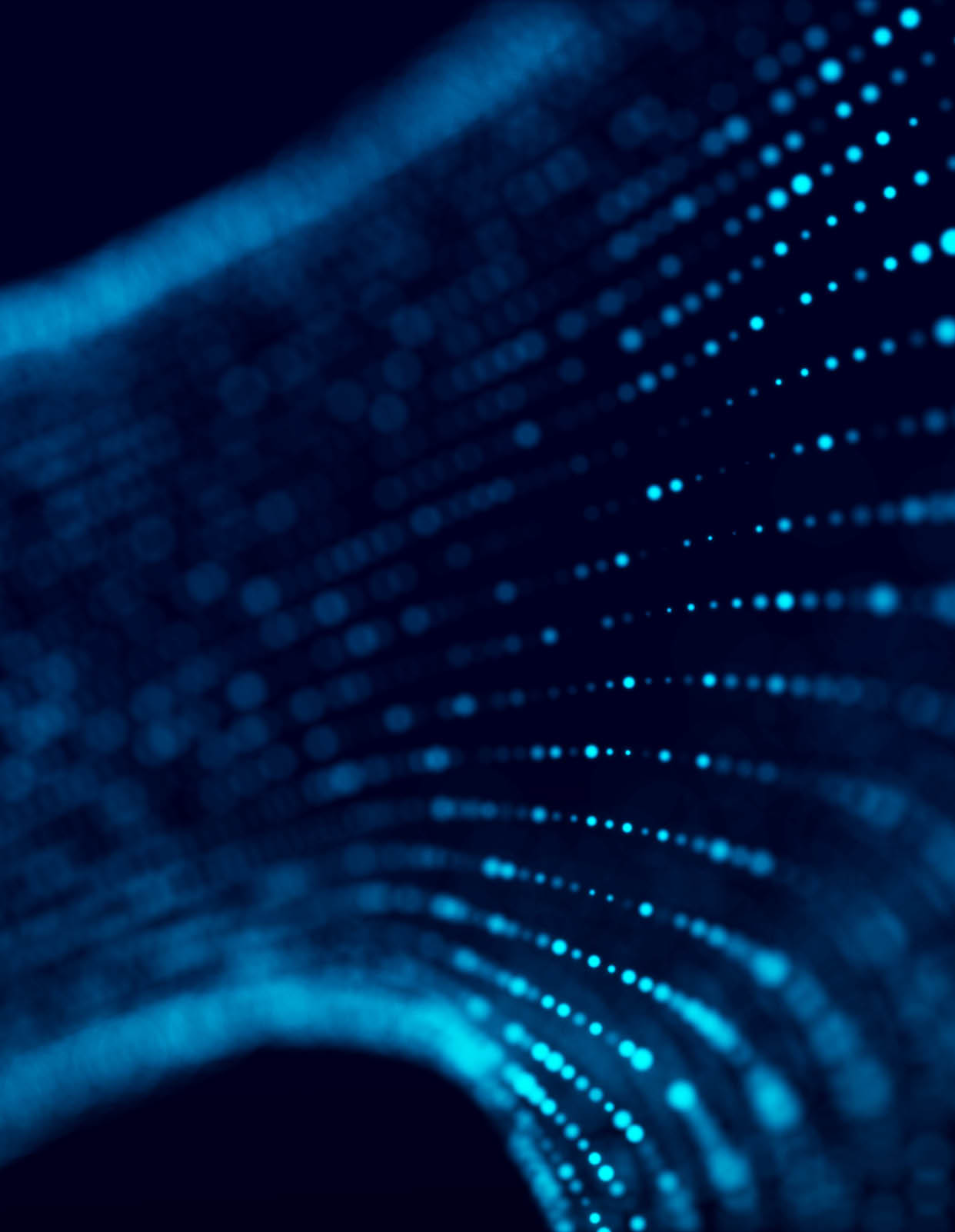 Digital background with movement of glowing particles. Complex technologies of big data. 3D .