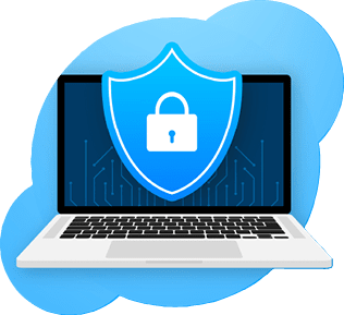 Security laptop, protection icon. Vector illustration
