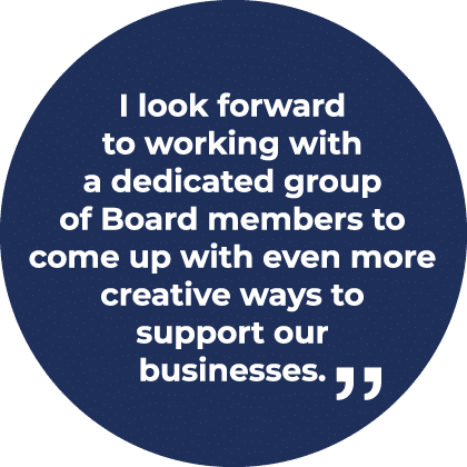 I look forward to working with a dedicated group of Board members to come up with even more creative ways to support ...