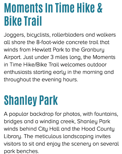 Moments In Time Hike & Bike Trail Joggers, bicyclists, rollerbladers and walkers all share the 8 foot wide concrete t...