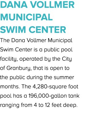 Dana Vollmer Municipal Swim Center The Dana Vollmer Municipal Swim Center is a public pool facility, operated by the ...