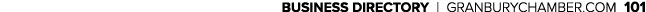 BUSINESS DIRECTORY | GRANBURYCHAMBER.COM 101