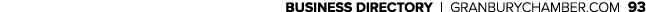 BUSINESS DIRECTORY | GRANBURYCHAMBER.COM 93