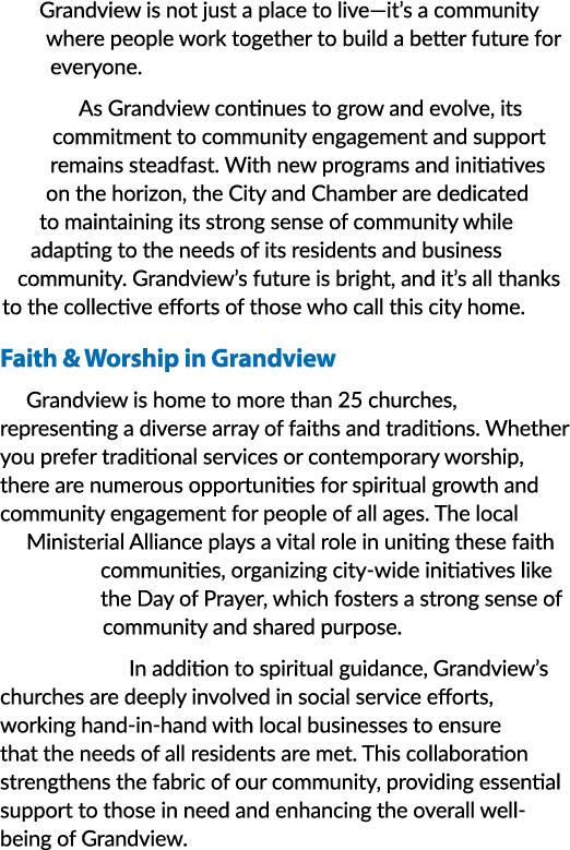 Grandview is not just a place to live—it’s a community where people work together to build a better future for everyo...