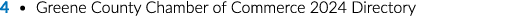 4 • Greene County Chamber of Commerce 2024 Directory