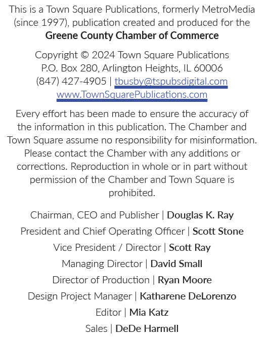 This is a Town Square Publications, formerly MetroMedia (since 1997), publication created and produced for the Greene...