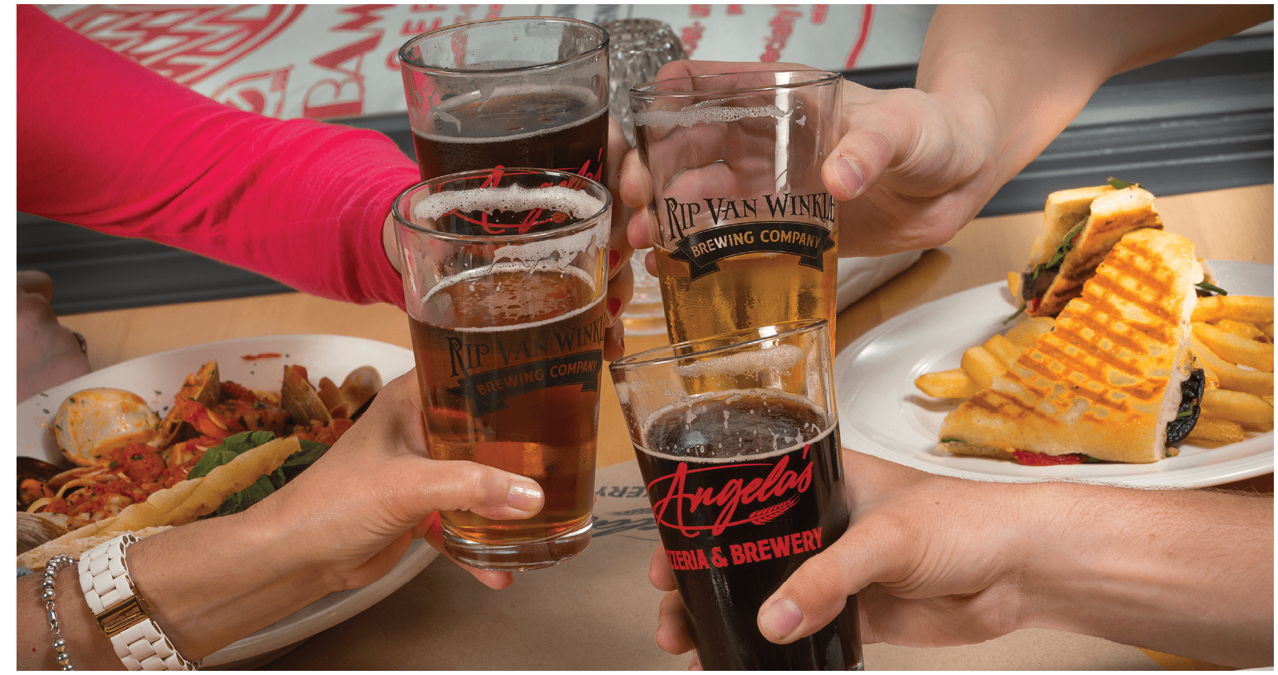2015 Greene County Beverage Trail Photo Shoot at lodging property, Rip Van Winkle Brewary at Angela's Pizzeria, Catskill, Greene County, NY, USA. Original PSD file available in “RAW” catalog.