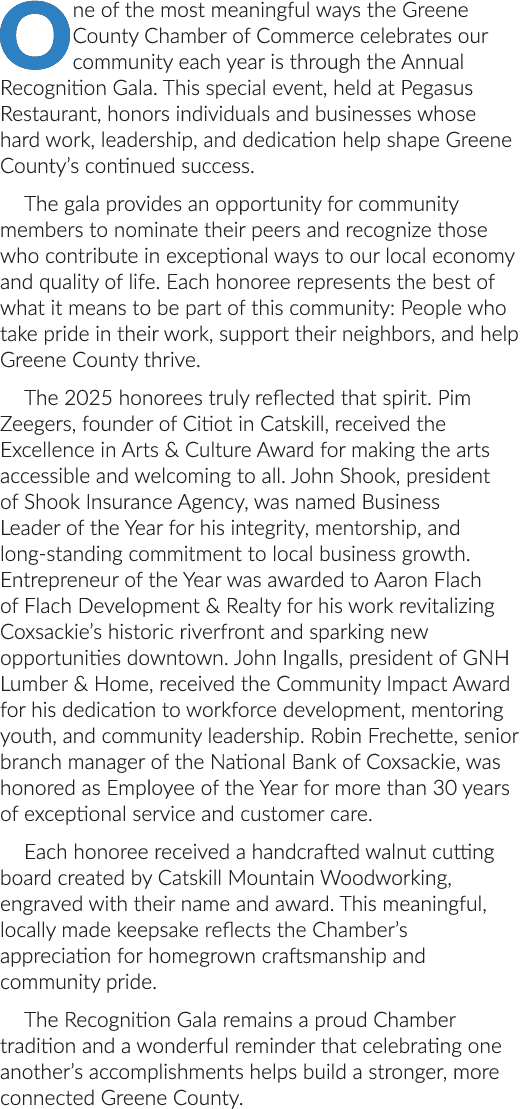 One of the most meaningful ways the Greene County Chamber of Commerce celebrates our community each year is through t...