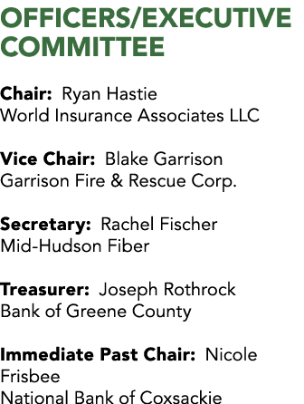 OFFICERS/EXECUTIVE COMMITTEE Chair: Ryan Hastie World Insurance Associates LLC Vice Chair: Blake Garrison Garrison Fi...