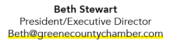 Beth Stewart President/Executive Director Beth@greenecountychamber.com 