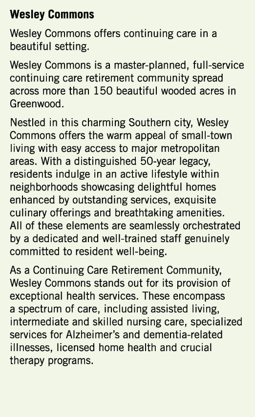 Wesley Commons Wesley Commons offers continuing care in a beautiful setting. Wesley Commons is a master planned, full...