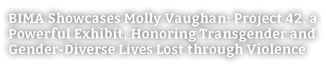 BIMA Showcases Molly Vaughan: Project 42, a Powerful Exhibit, Honoring Transgender and Gender-Diverse Lives Lost thro   