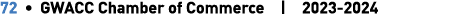 72 • GWACC Chamber of Commerce | 2023 2024