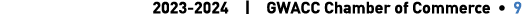 2023 2024 | GWACC Chamber of Commerce • 9