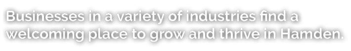 Businesses in a variety of industries find a welcoming place to grow and thrive in Hamden.