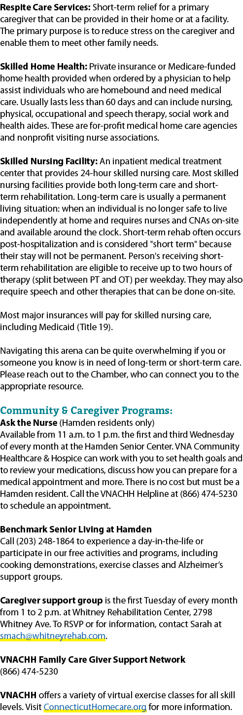 Respite Care Services: Short term relief for a primary caregiver that can be provided in their home or at a facility....